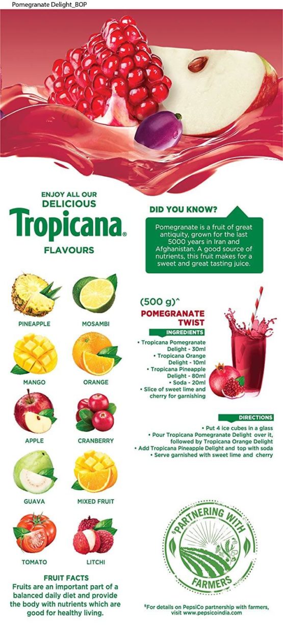 Tropicana Pomegranate Delight Juice 1ltr 2