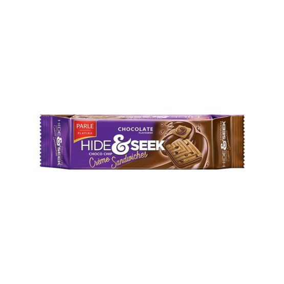 Parle Hide Seek Chocolate Choco Chip Creme Sandwiches Cookie 100g