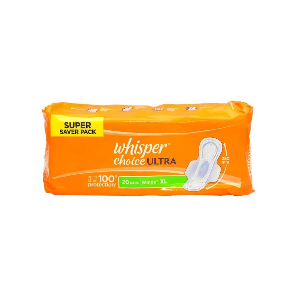 Whisper Choice Ultra Sanitary Pads (Extra Large Wings) - Gharstuff