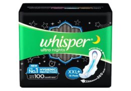 Whisper Ultra Night Sanitary Pads (XXL+ Wings) 16 pad
