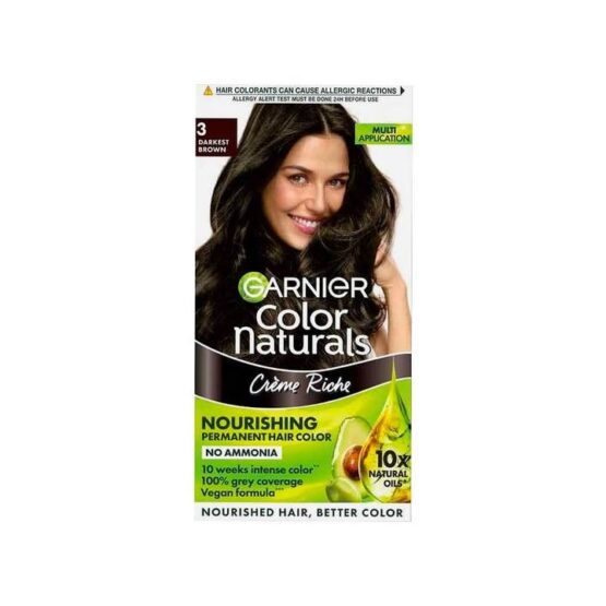 Garnier Color Naturals Hair Colour 70 ml + 60 g (Darkest Brown)