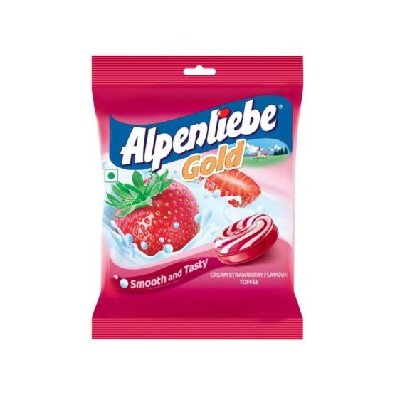 Alpenliebe Gold Cream Strawberry Toffee Pack (90 Pieces)