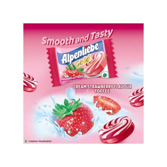 Alpenliebe Gold Cream Strawberry Toffee Pack (90 Pieces) - Image 2